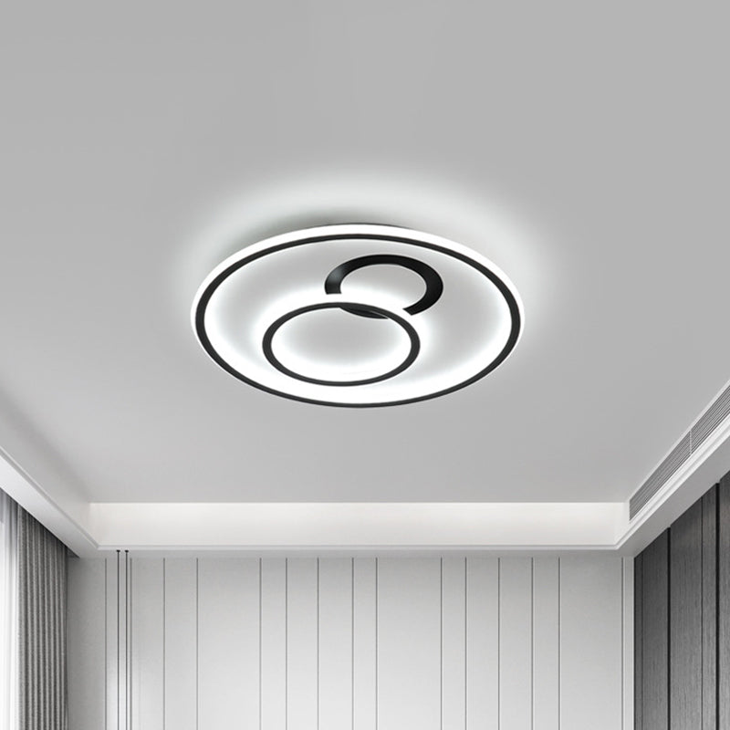 16/19.5 Dia Led Flush Mount Light Fixture - Extra Thin & Minimalist Black