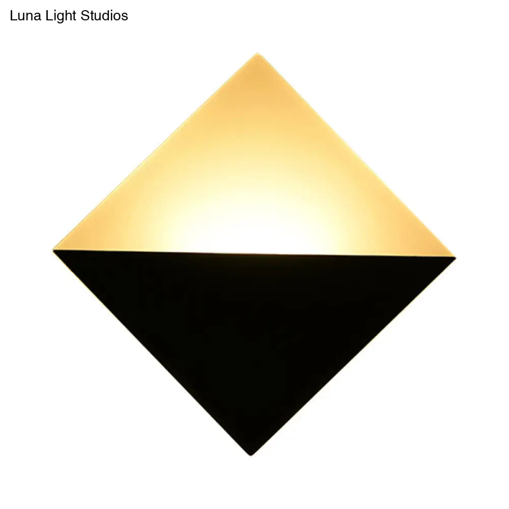 8 Contemporary Led Wall Lamp - Acrylic Shade Black/White Square Sconce Light