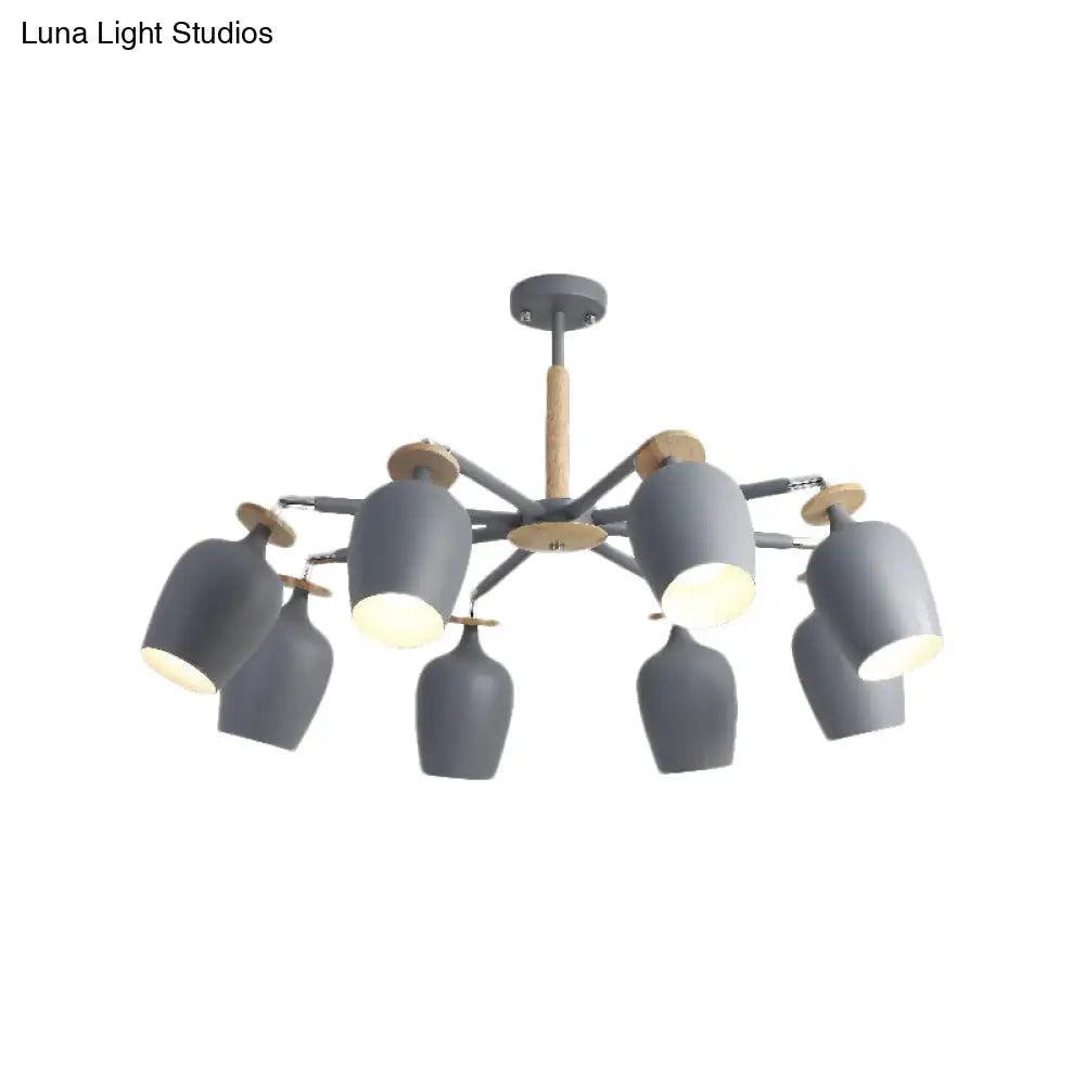 8 - Light Grey Tulip Ceiling Fixture: Sleek Semi Flush Mount Lighting For Living Room
