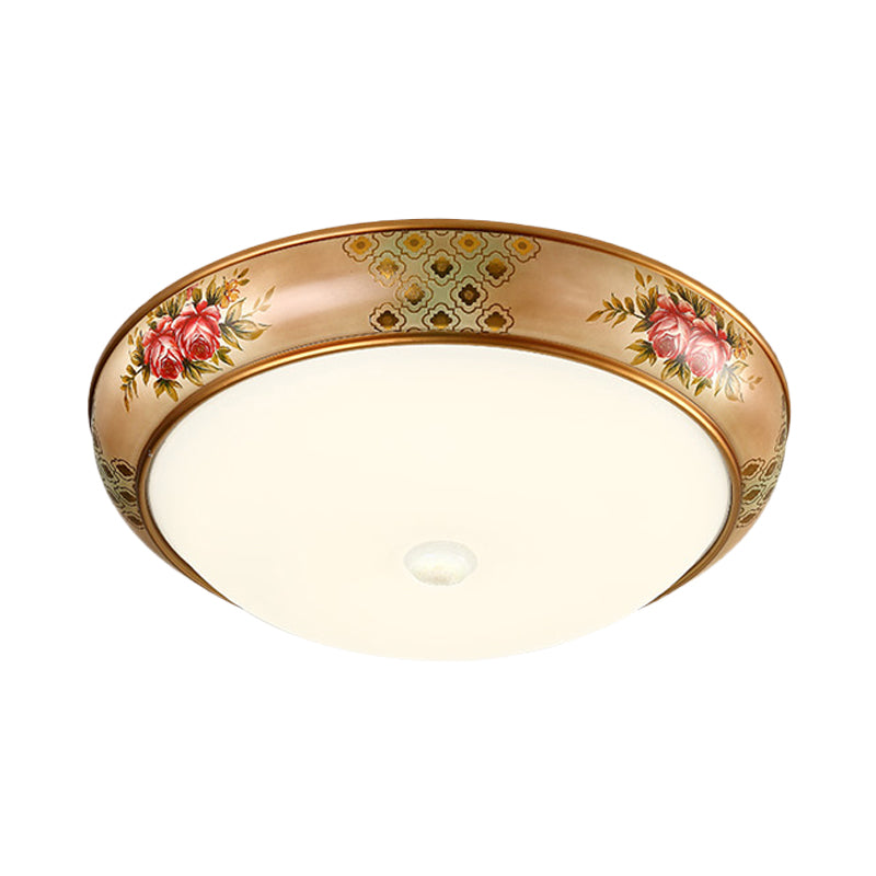 Frosted Glass Dome Led Flush Mount Ceiling Light - Korea Country Style (14/19.5 Diameter)