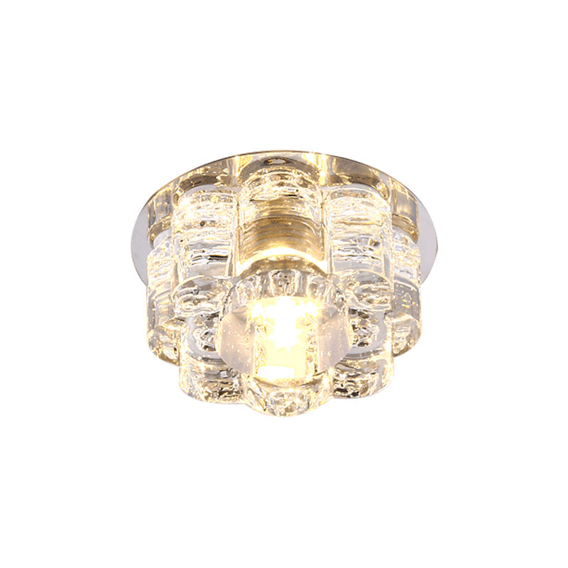 Led Blossom Flush Mount Clear K9 Crystal Ceiling Lamp For Living Room In Multi Color