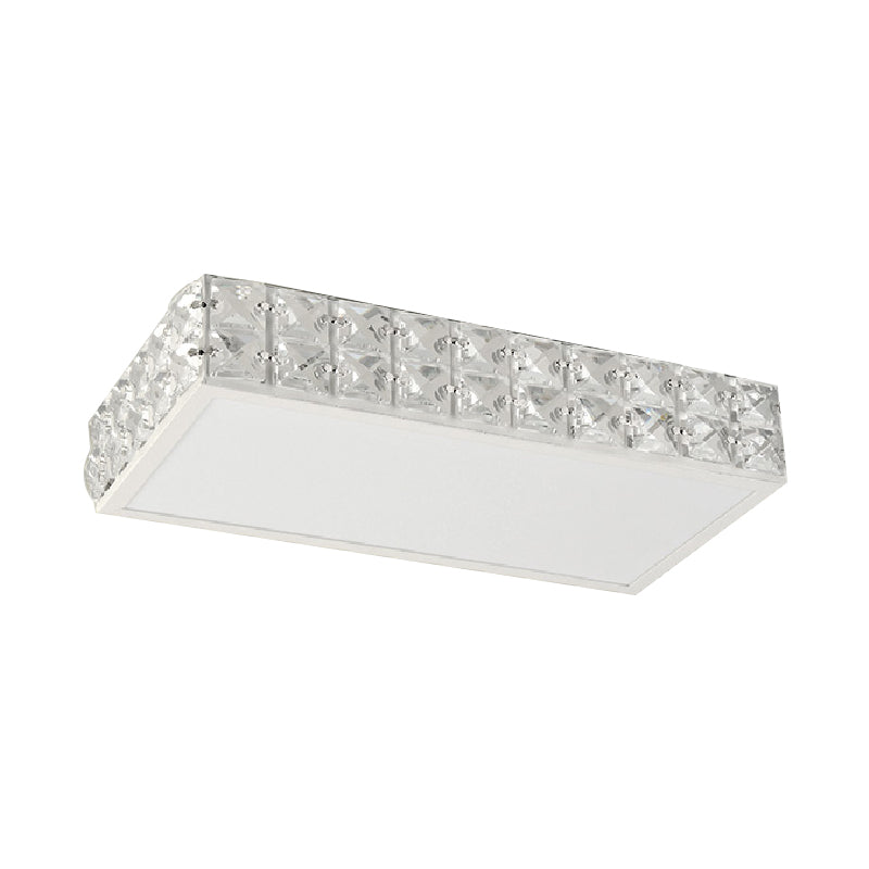 Modern Crystal White/Gold Led Flush Ceiling Light For Corridors - Simplicity Style