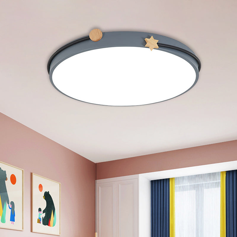 Modern Acrylic Led Ceiling Flush Lamp With Nordic Design In White/Green/Blue Shade For Living Room
