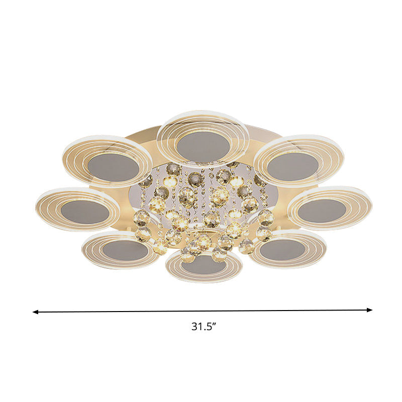 Contemporary Led Crystal Ball Flushmount Ceiling Lamp Wide 25.5/31.5 - Perfect For Living Room