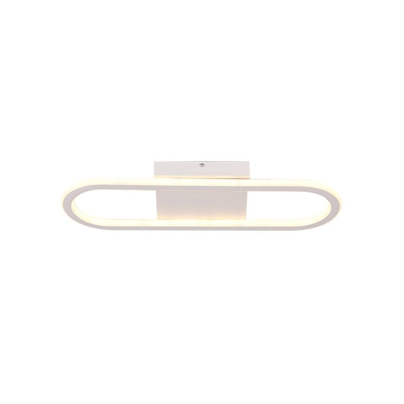 Ellipse Led Ceiling Light - 15/19 Metal Flush Mount Simple Black/White Design White/Warm Glow