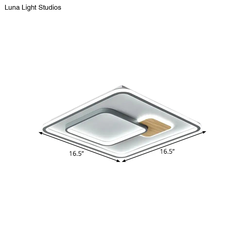 Acrylic Ceiling Mounted Led Flush Lamp - Minimalistic Design With Warm/White Light 16.5’/20.5’ Width
