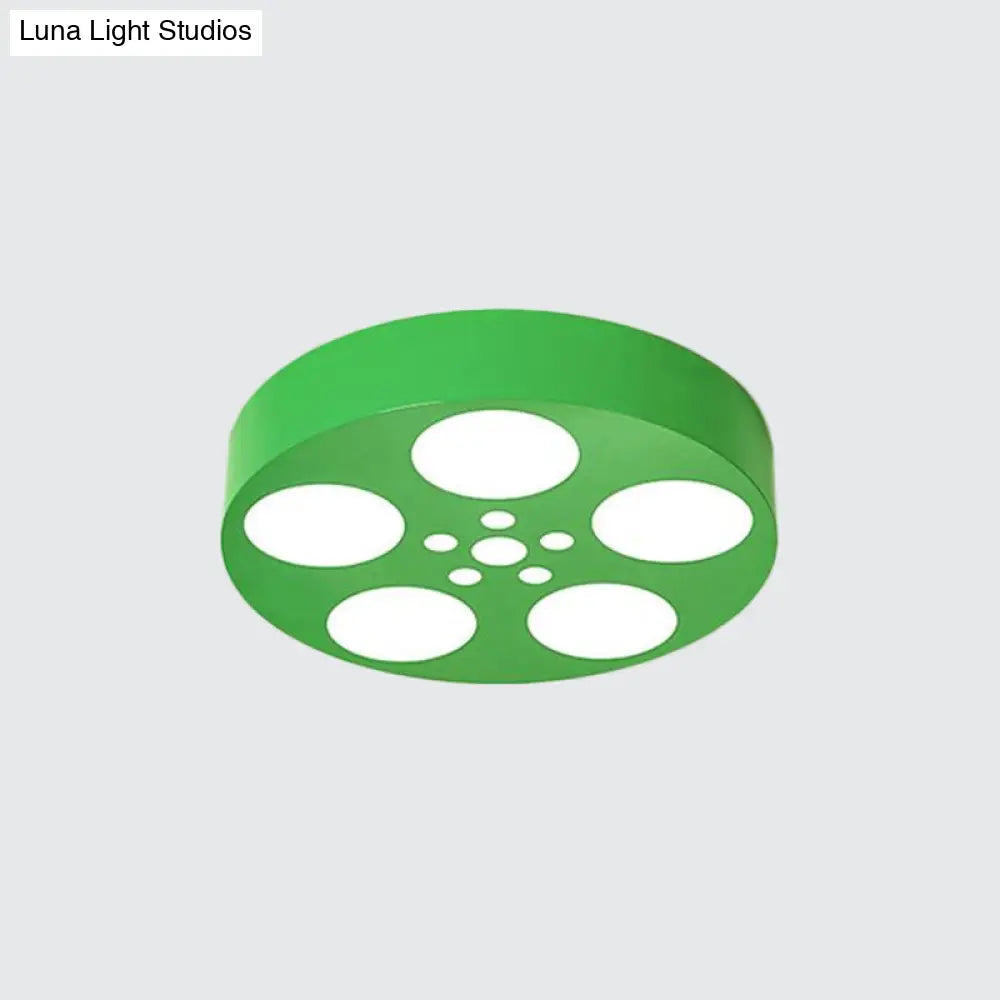Acrylic LED Kids Flush Mount Lighting in Vibrant Red/Yellow/Blue – Rounded Nursery Room Fixture - Luna Light Studios
