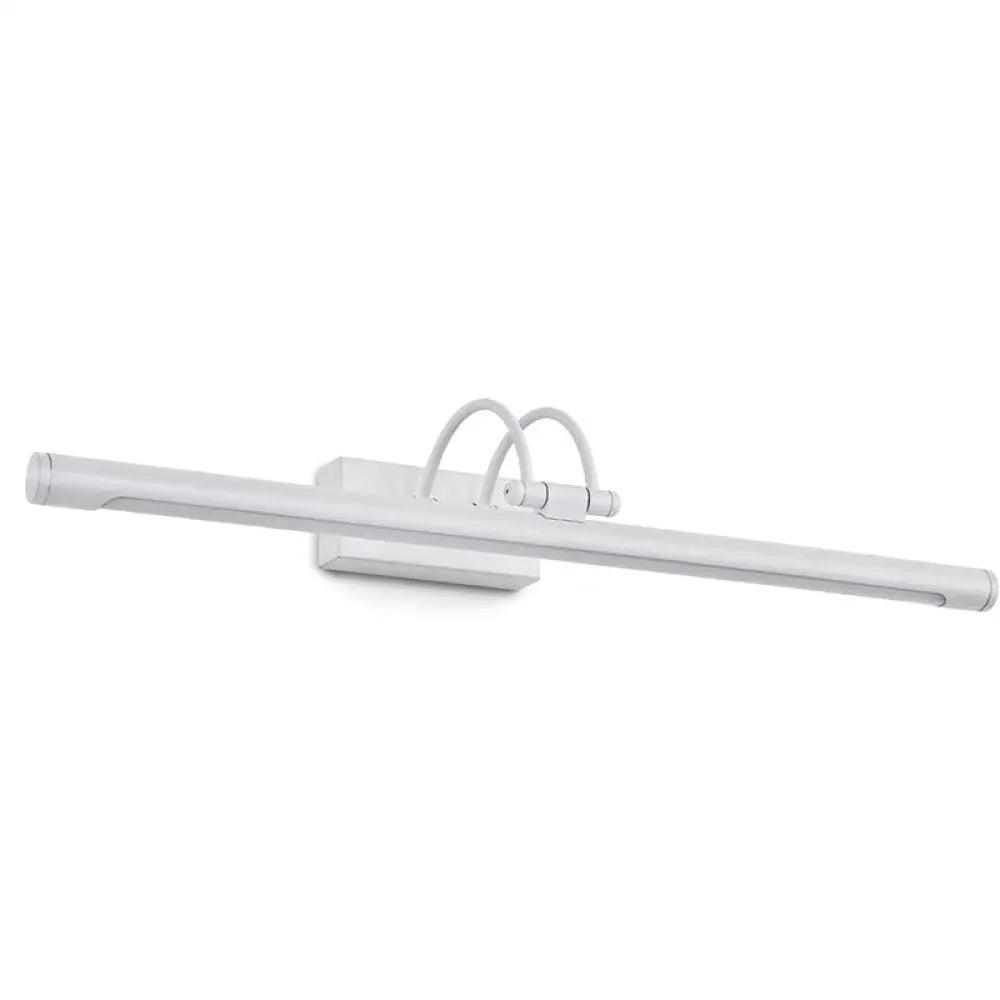 Adjustable Tubular Led Wall Sconce Vanity Light With Minimalistic Design And Plastic Shade White /