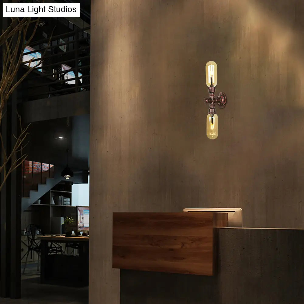 Amber Glass Wall Sconce Lamp With Vintage Charm: Perfect For Living Rooms