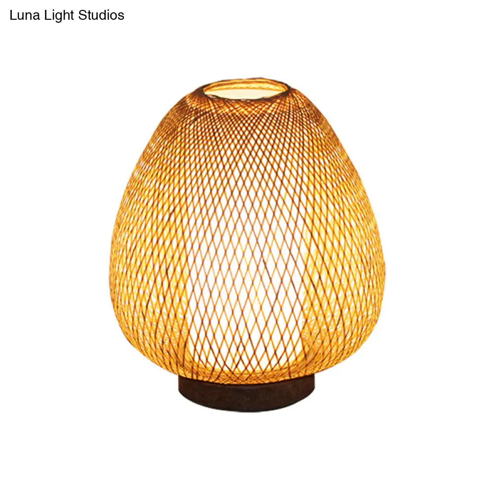 Asian Wood Desk Lamp With Handcrafted Bamboo Shade - Perfect Bedroom Task Light
Or
1 Head Small