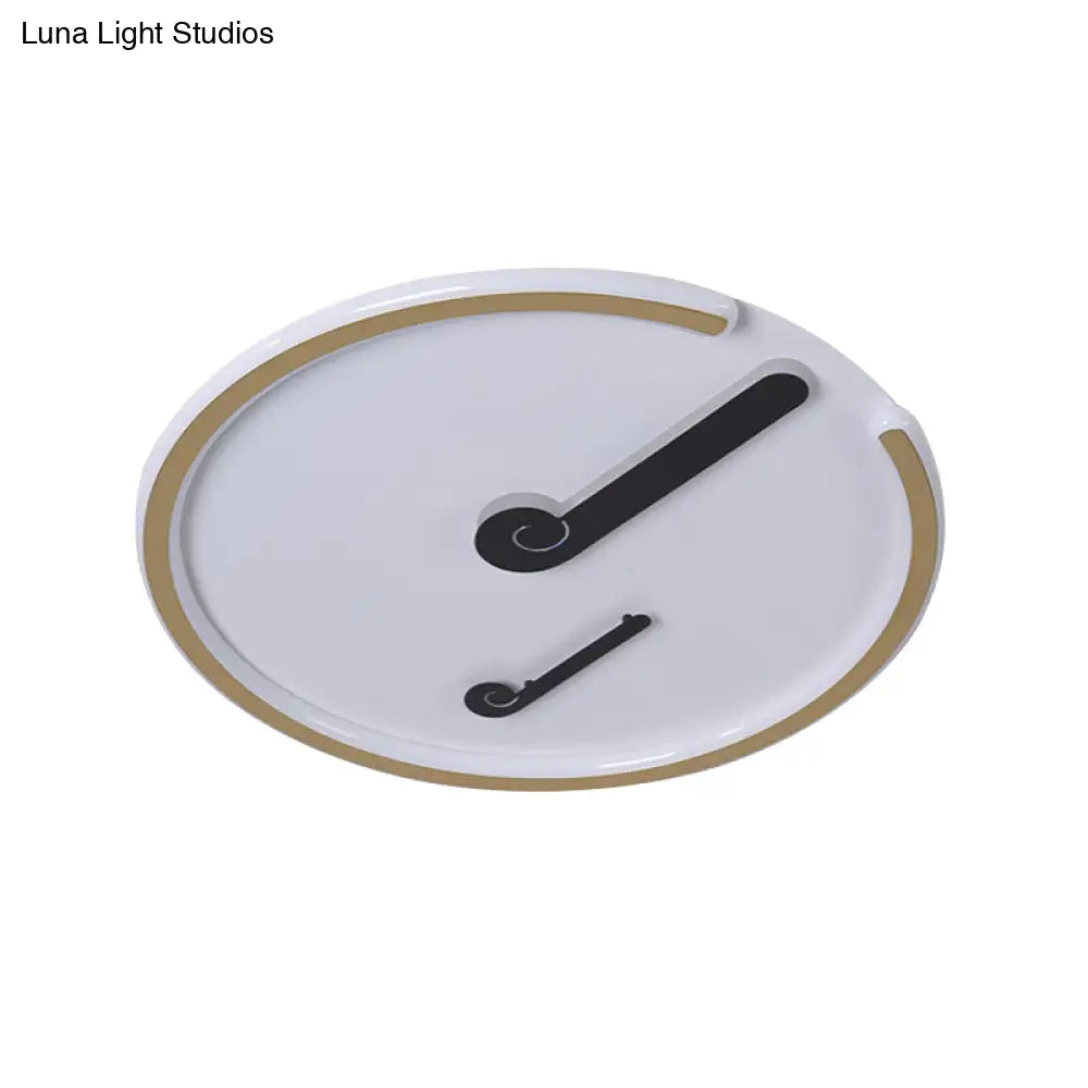 Black/Gold Led Acrylic Shade Ceiling Light For Bedroom - Flushmount Circle Fixture With Warm/White