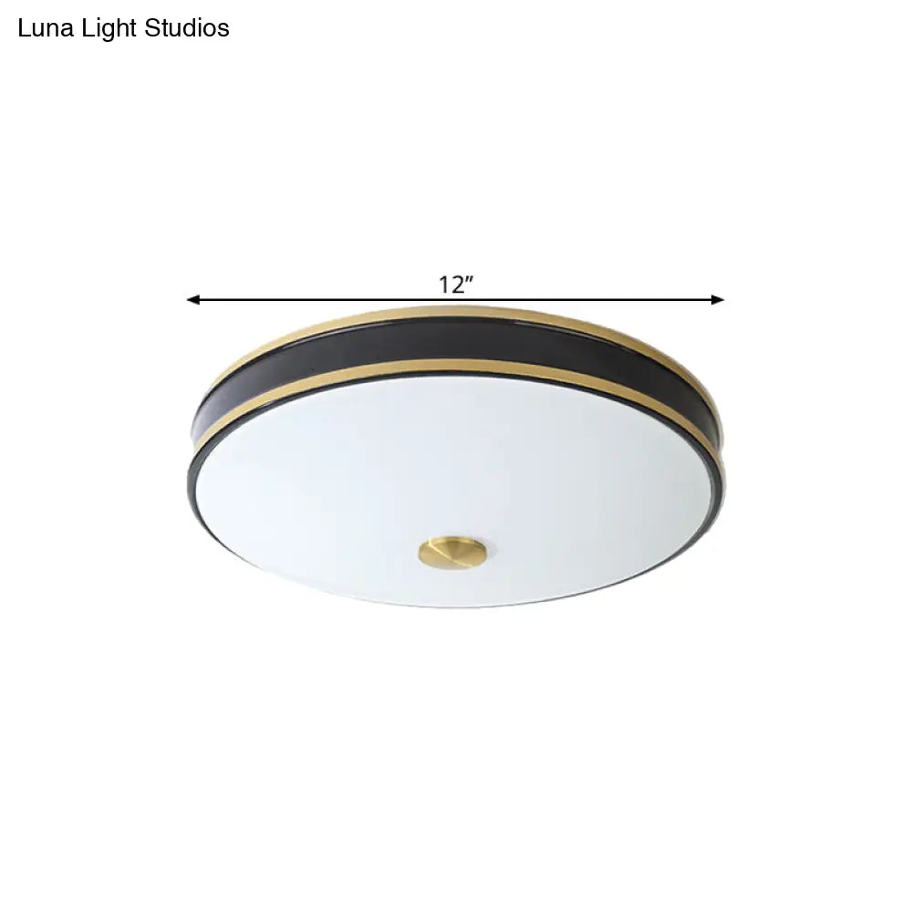 Black/Gold Round Led Flush Mount Ceiling Light - 12’/19’/15.5’ Diameter Perfect For Bedrooms