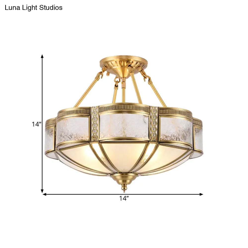 Blossom Ceiling Light Fixture - Traditional Style 14’/18’ Wide 3/4 Bulbs Frosted Glass Pattern