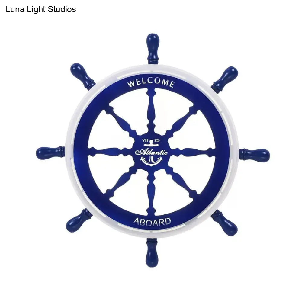Blue Rudder Design Led Flushmount Ceiling Light For Modern Circular Sleeping Room