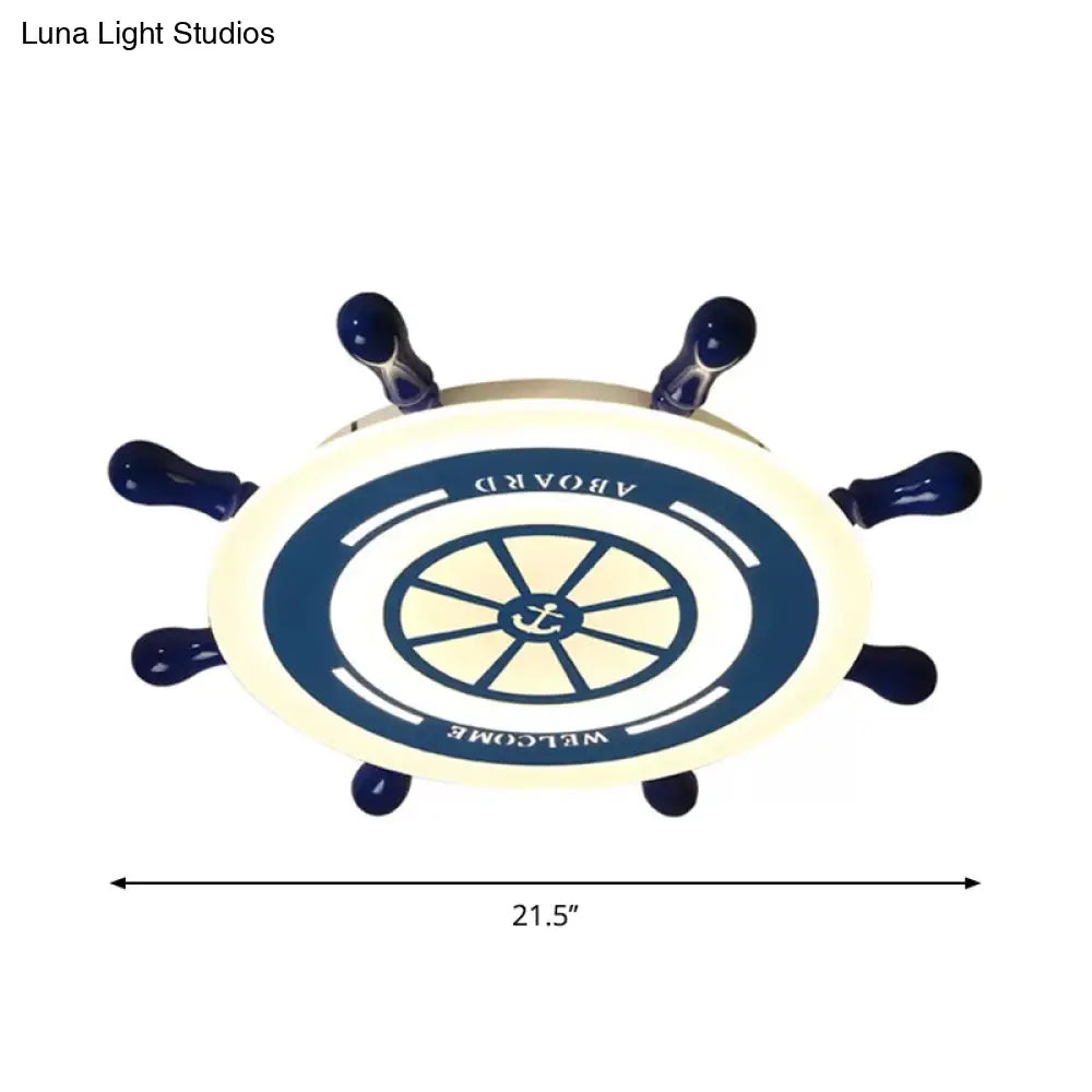 Blue Rudder Led Flush Mount Ceiling Light: Simple & Stylish Fixture For Great Rooms