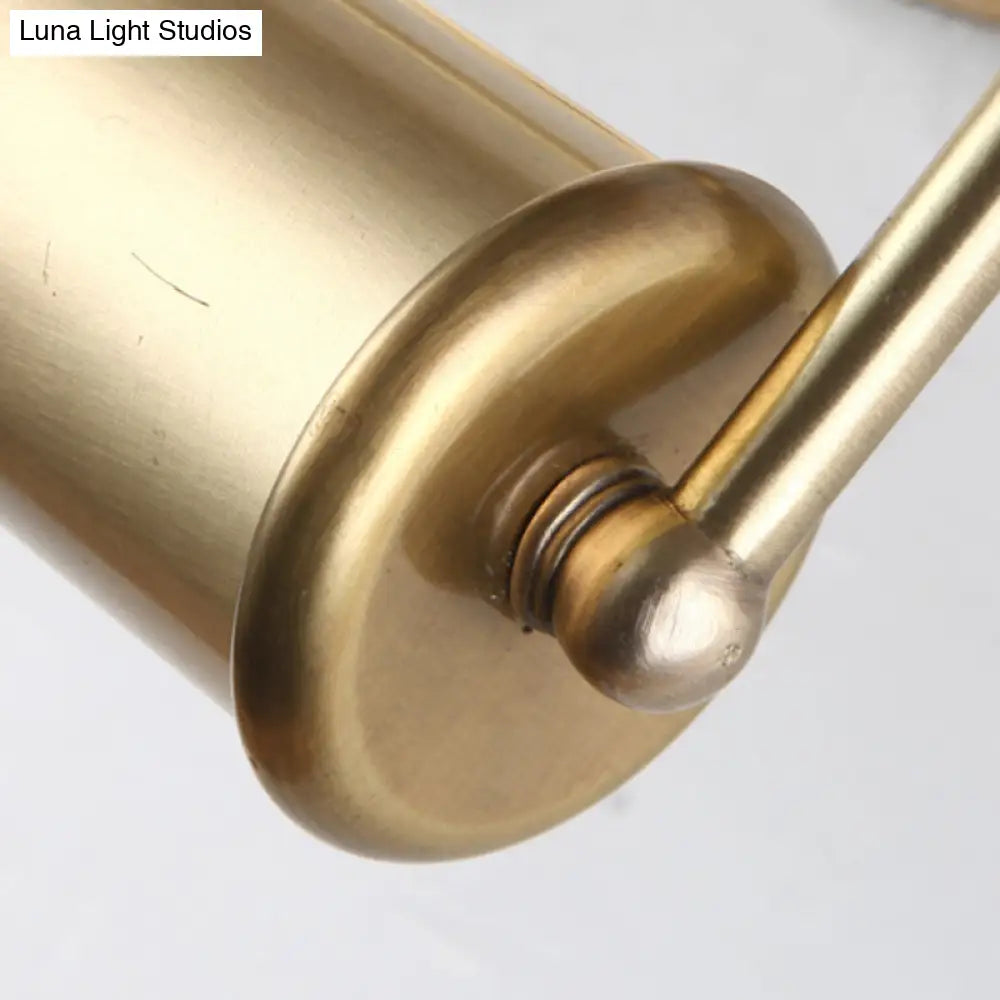 Brass Finish Vintage Vanity Lamp - 2 Light Wall Mount For Bathroom