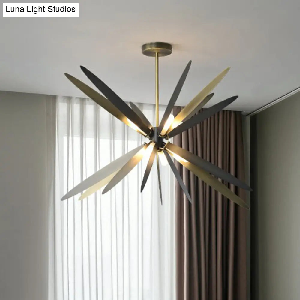Bronze Finish Dragonfly Chandelier: Metal Suspension Lamp With 8 Decorative Bulbs For Dining Room