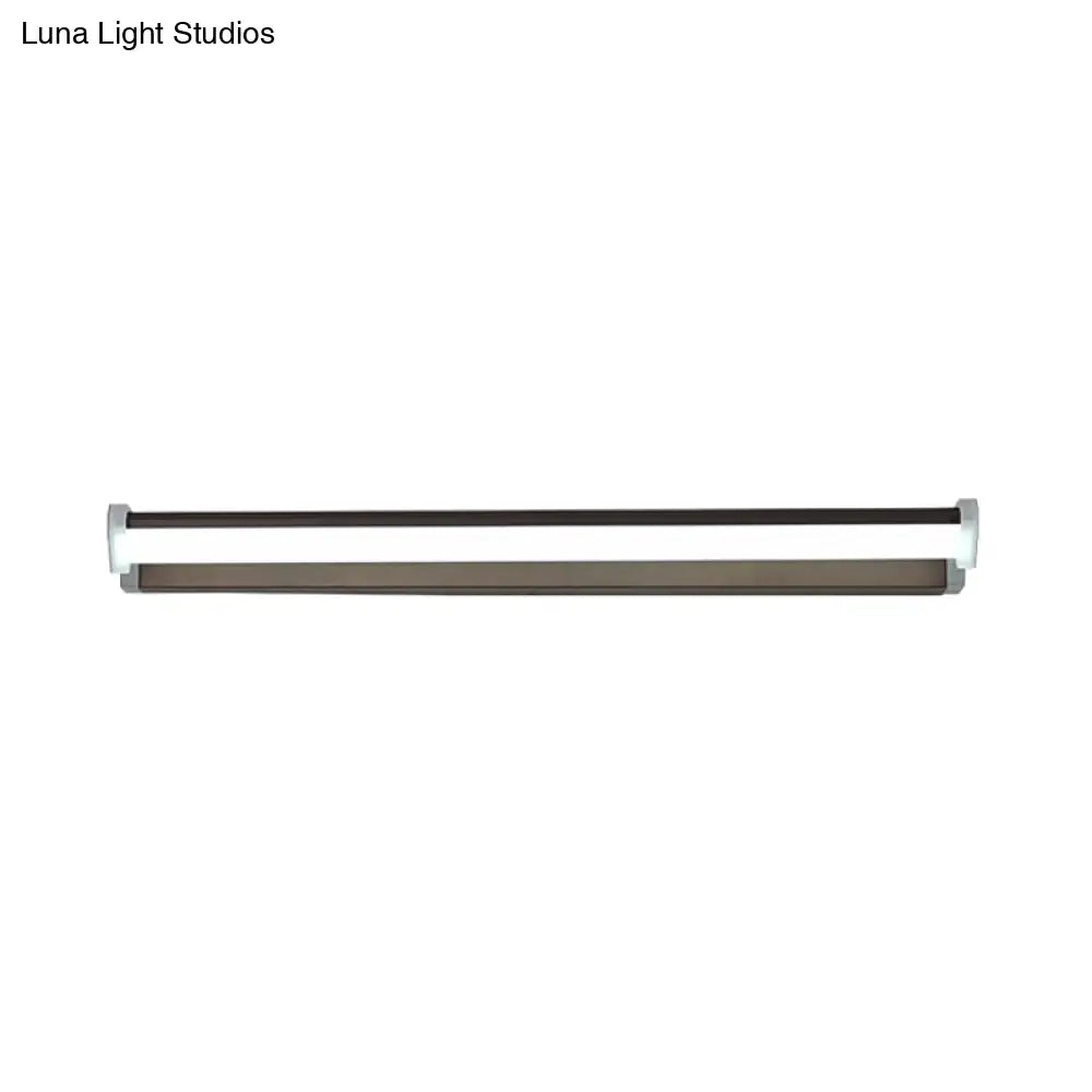 Brown Elongated Vanity Light Fixture - 16/22.5 Wide Classic Metal Led Sconce Lamp White/Warm