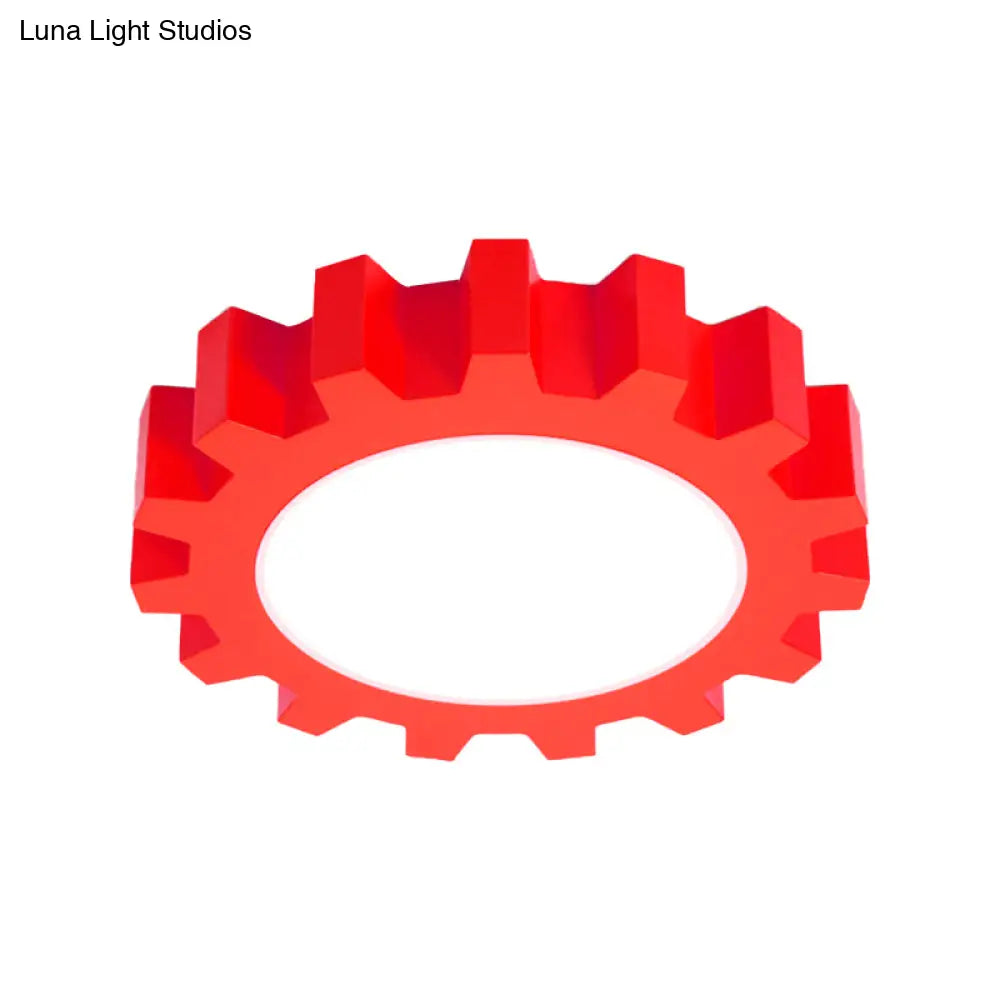 Cartoon Led Ceiling Light For Kindergarten: Metal Gear Mount
