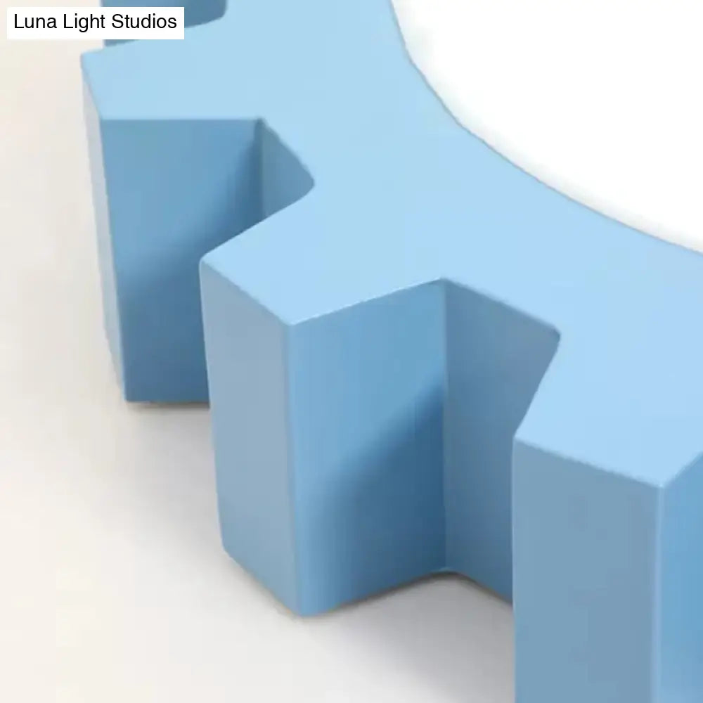 Cartoon Led Ceiling Light For Kindergarten: Metal Gear Mount