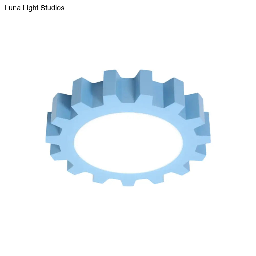 Cartoon Led Ceiling Light For Kindergarten: Metal Gear Mount