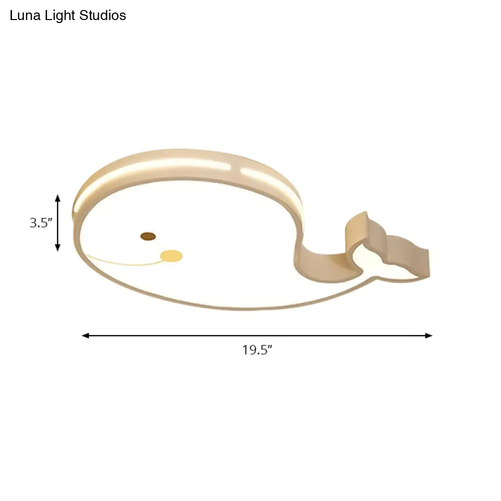 Cartoon Led Flush Mount Ceiling Light For Kindergarten With White Acrylic Fixture
