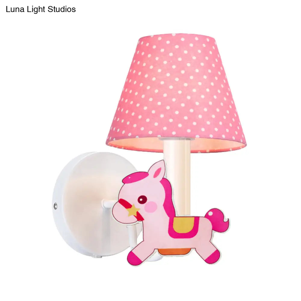 Cartoon Nursing Room Wall Light Metal Shade Sconce With 1