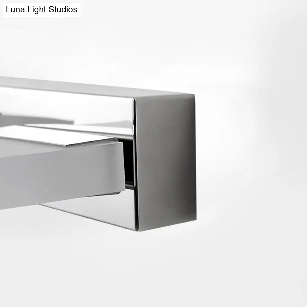 Chrome Wall Sconce With Brick Acrylic Shade For Bathroom Vanity - Choose From 2/3/5 Warm White