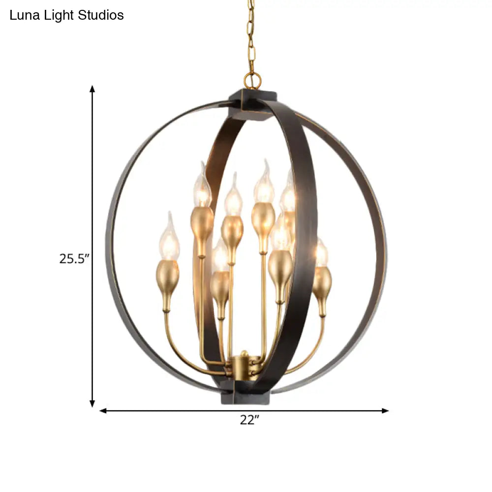 Classic Black Metal Chandelier - 4/8 Lights Ceiling Light Candelabra Style. Perfect For Living Room