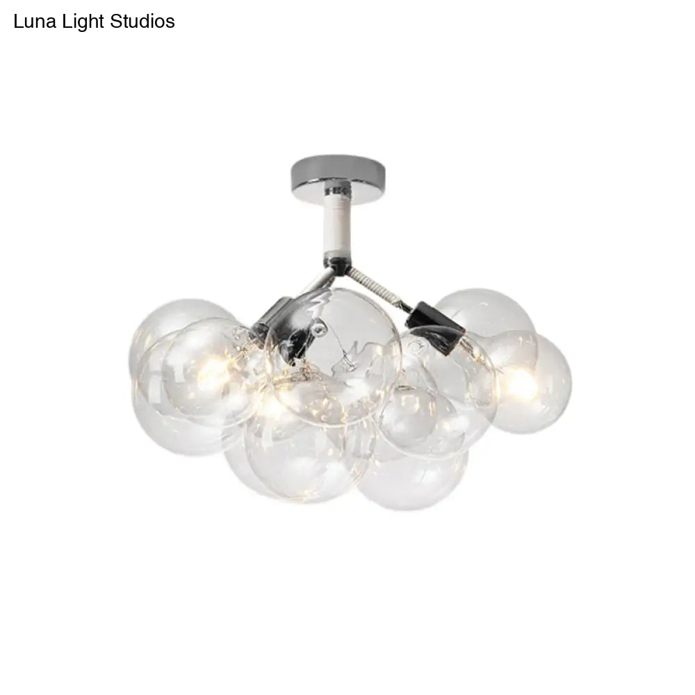 Clear Glass Bubble Ceiling Light For Child’s Bedroom Or Hallway - Simple Semi - Flush Mount Design