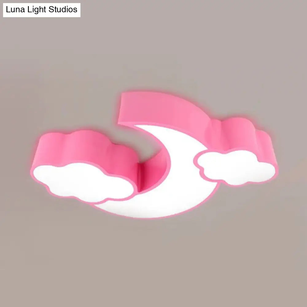 Cloudy Acrylic Flush Mount Ceiling Light For Classroom Or Childs Bedroom Pink / 22 Warm