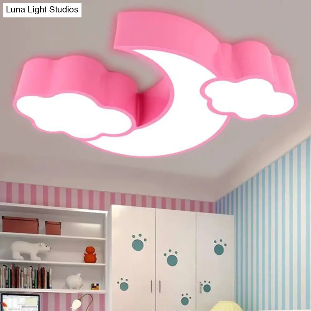 Cloudy Acrylic Flush Mount Ceiling Light For Classroom Or Child’s Bedroom