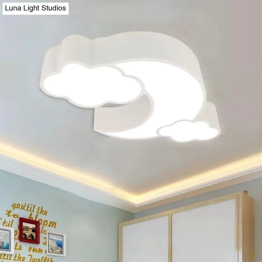 Cloudy Acrylic Flush Mount Ceiling Light For Classroom Or Childs Bedroom White / 22