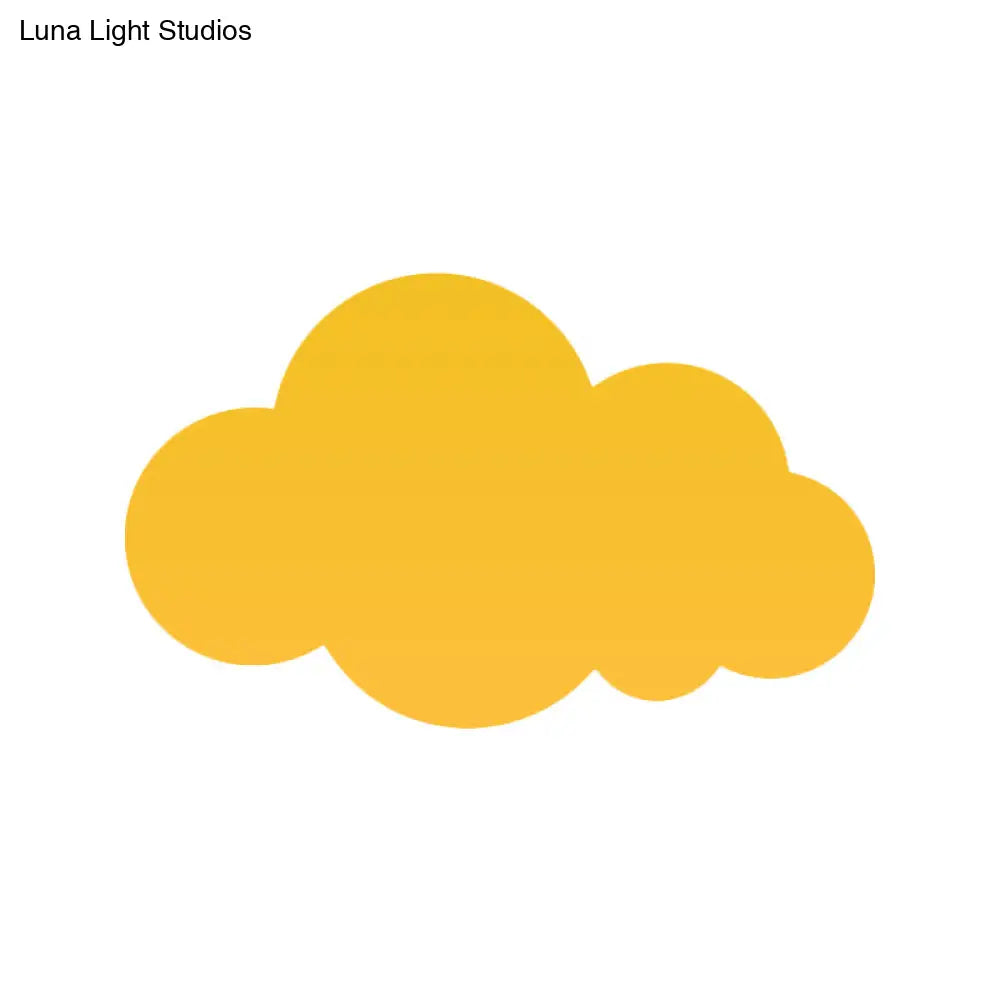 Colorful Cartoon Led Cloud Wall Sconce With Metallic Shade - Pink Yellow Blue