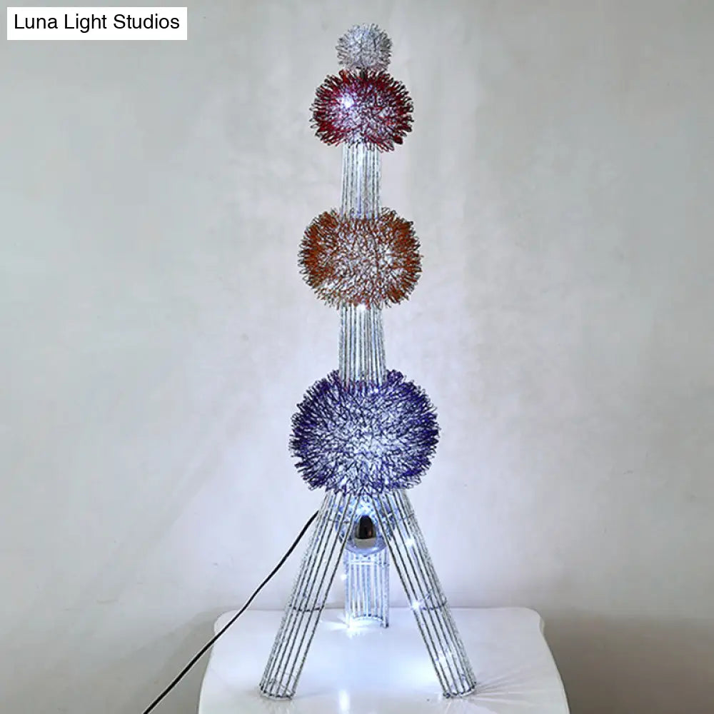 Colorful Led Tripod Floor Lamp - Decorative Aluminum Stand Blue/Purple/Yellow