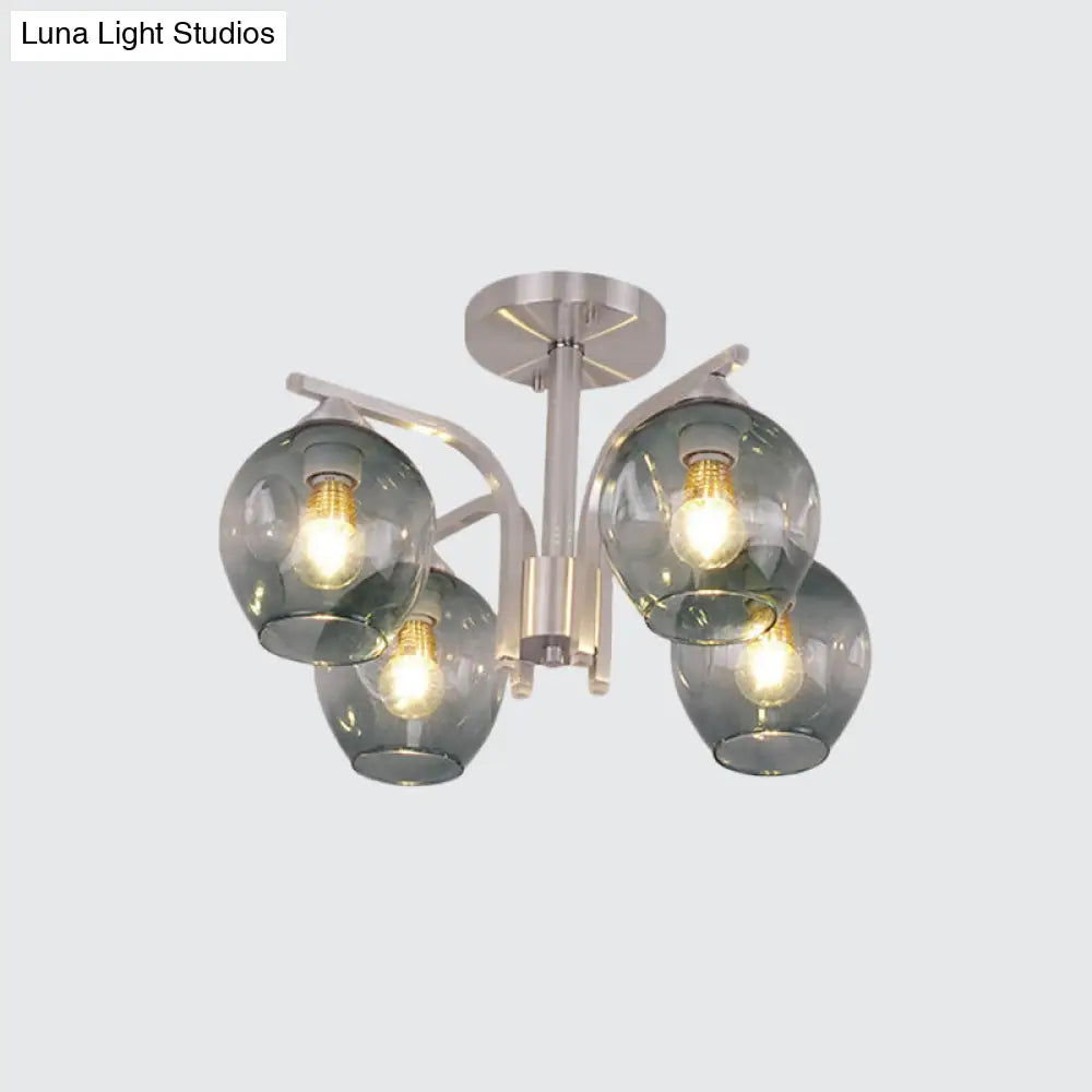 Contemporary 4 - Head Bud Shade Ceiling Light - Perfect For Dining Room Or Bedroom