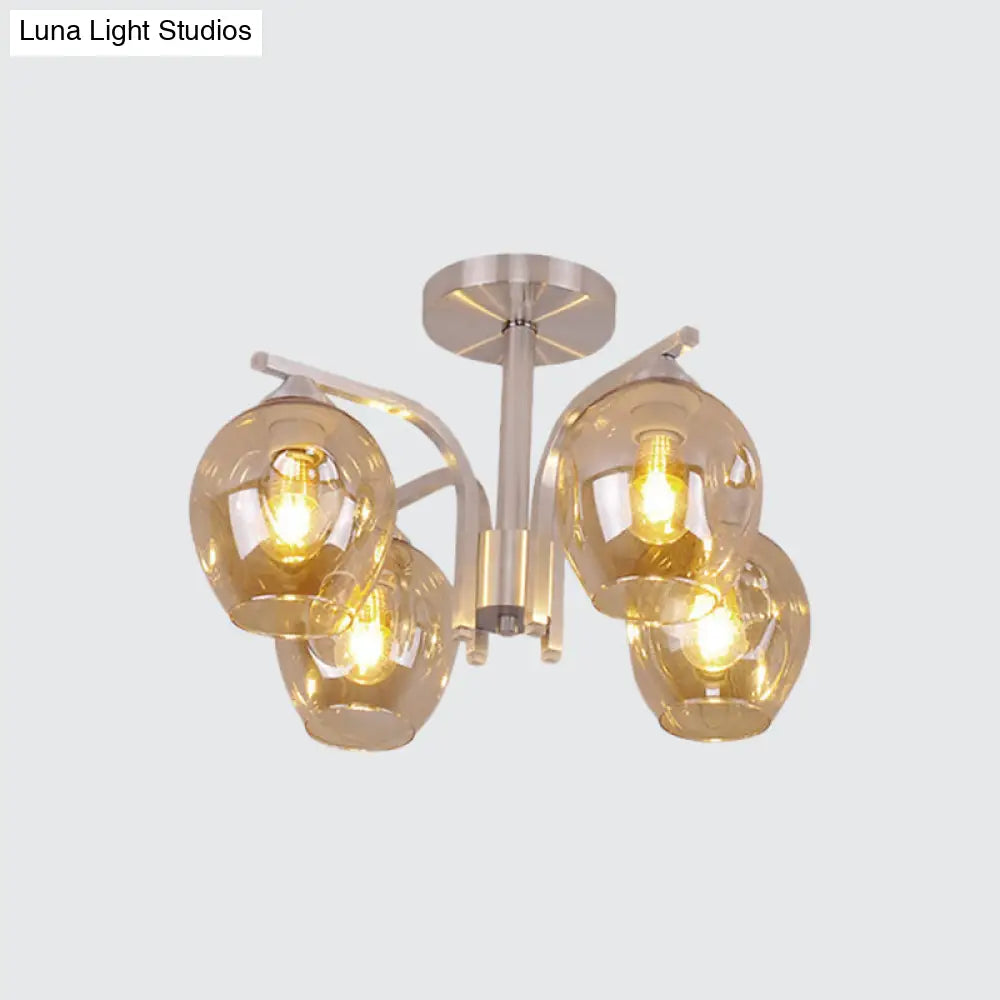 Contemporary 4 - Head Bud Shade Ceiling Light - Perfect For Dining Room Or Bedroom