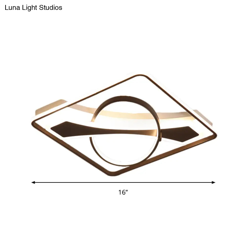 Contemporary Acrylic Ceiling Light: Led Flush Mount Lamp In Warm/White Light Square/Rectangular
