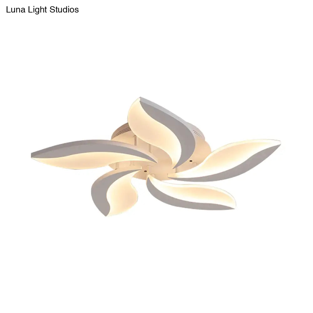 Contemporary Acrylic Flower Flush Mount Light: Led Ceiling Lighting Fixture With 3/5/9 Lights In