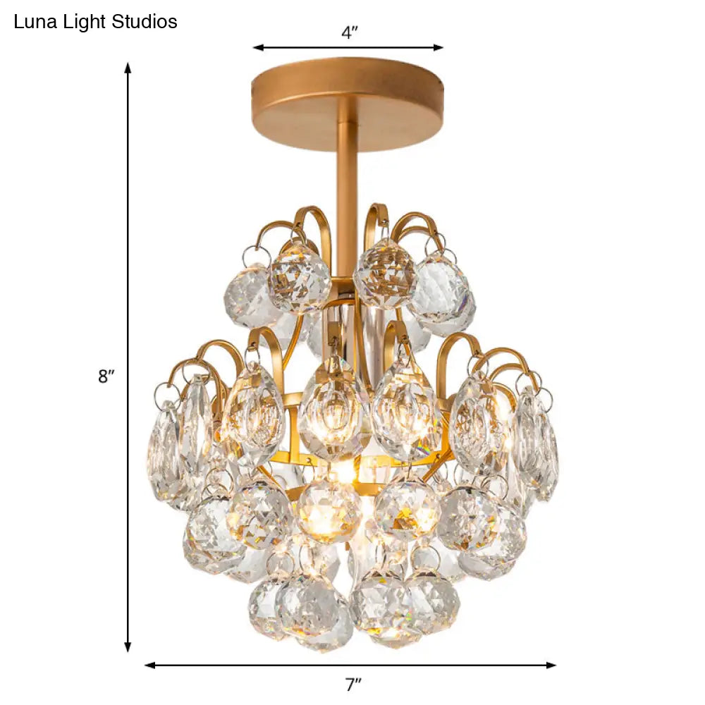 Contemporary Bent Arm Ceiling Light - Metal 1 Semi Flush Mount Gold/Black