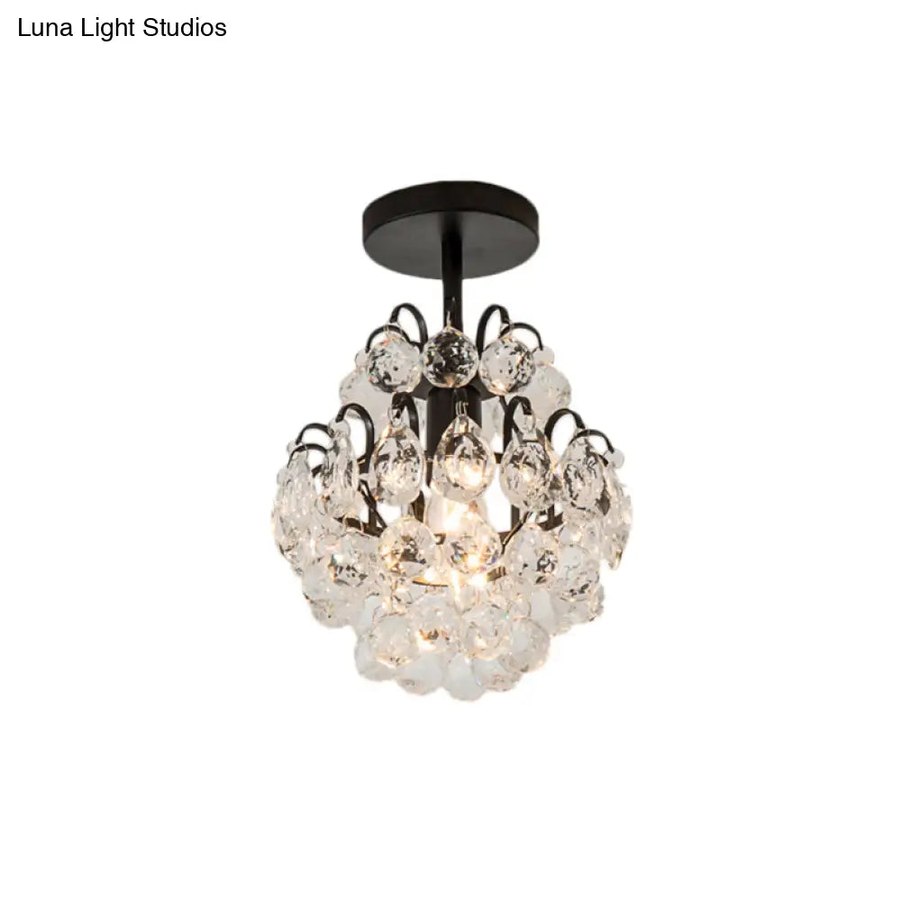 Contemporary Bent Arm Ceiling Light - Metal 1 Semi Flush Mount Gold/Black