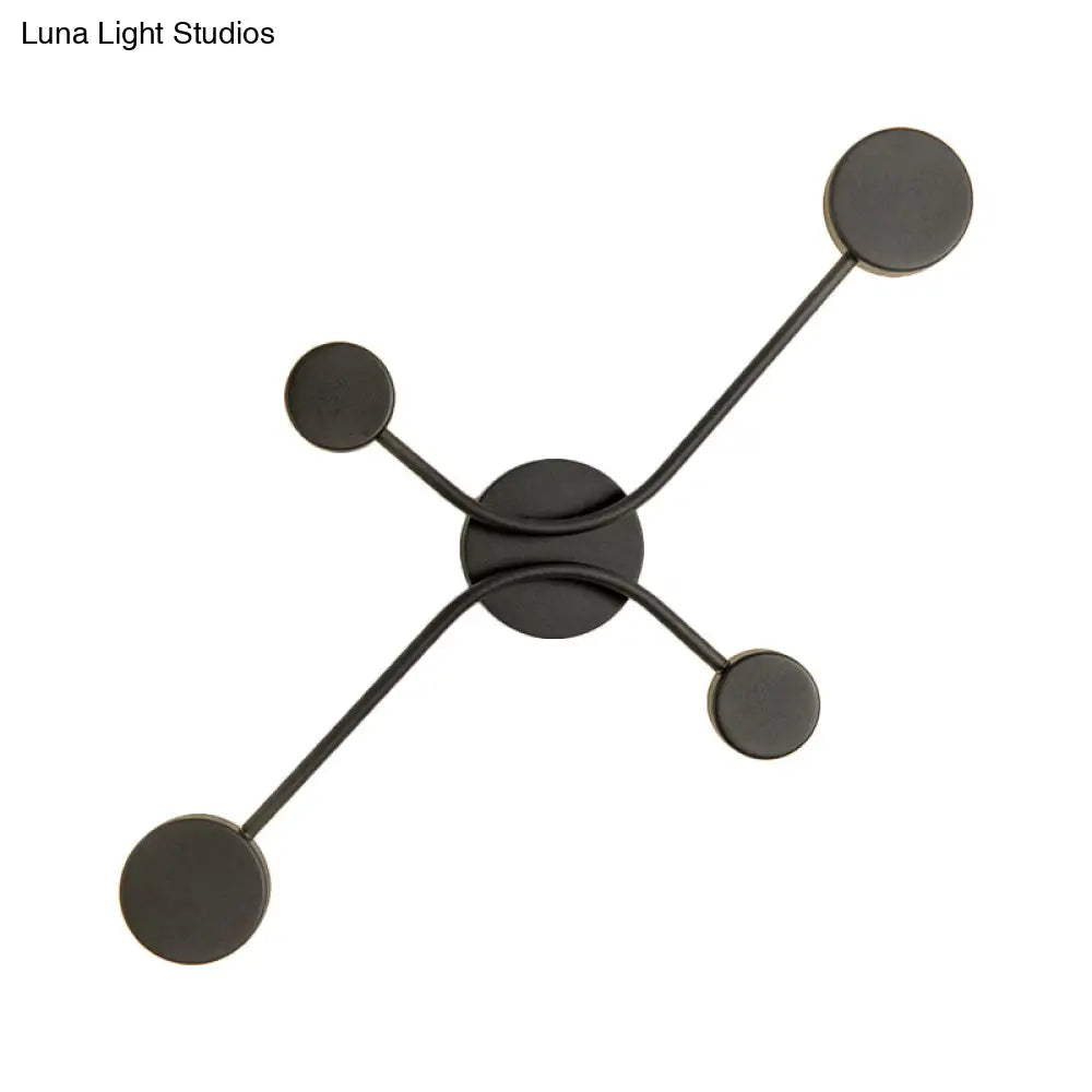 Contemporary Black Metallic Led Wall Mount Lamp - Warm/White Light Fixture