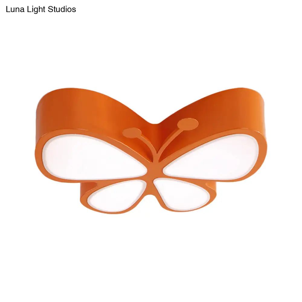 Contemporary Butterfly Led Flush Ceiling Light - Classroom Metal Fixture