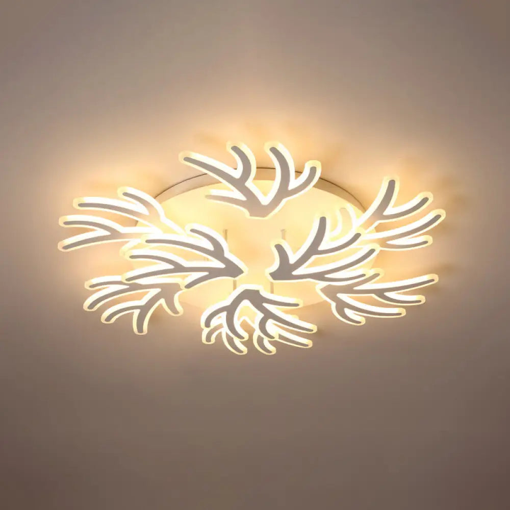 Contemporary Coral Flush Ceiling Light: Acrylic Flushmount With Led Lights In Warm/White/Natural 9