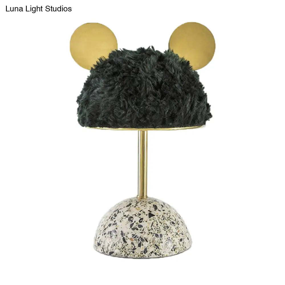Contemporary Domed Table Lamp - Modern Style 1 Light Task In White/Pink/Green With Base