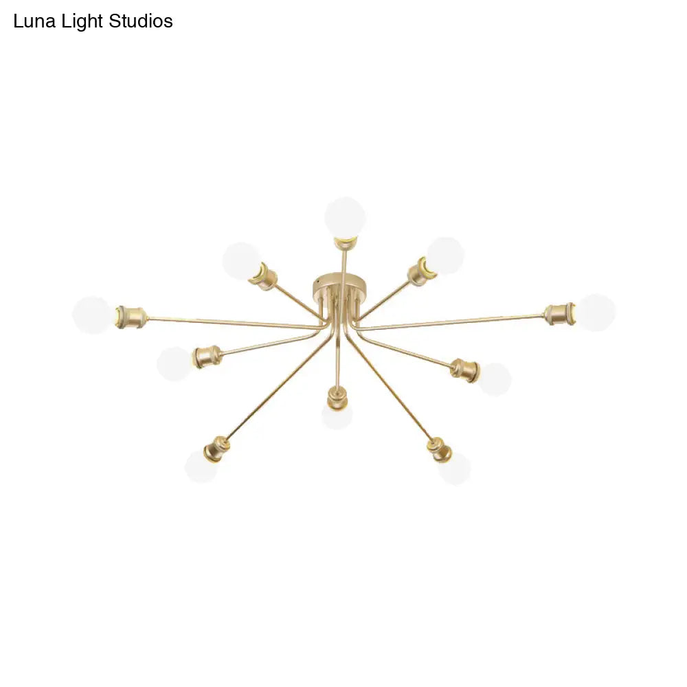 Contemporary Firework Metal Ceiling Light For Restaurants - Semi Flush Mount