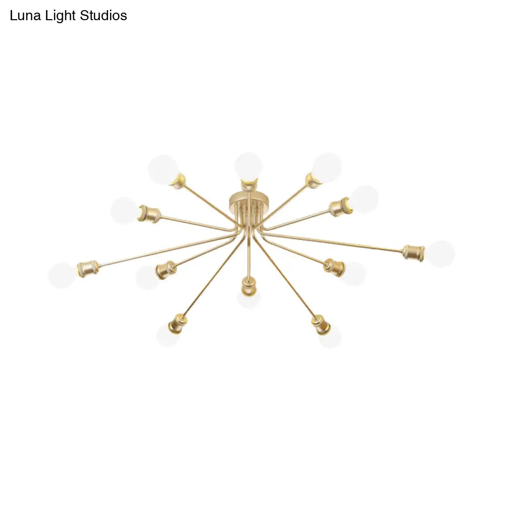 Contemporary Firework Metal Ceiling Light For Restaurants - Semi Flush Mount