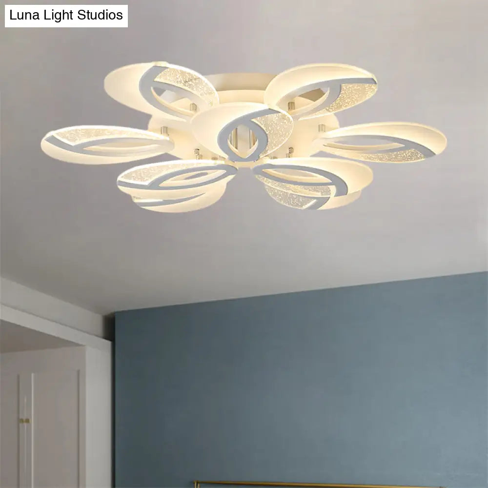 Contemporary Flush Mount Fan Ceiling Light With Adjustable Acrylic Shade In Multiple Tones