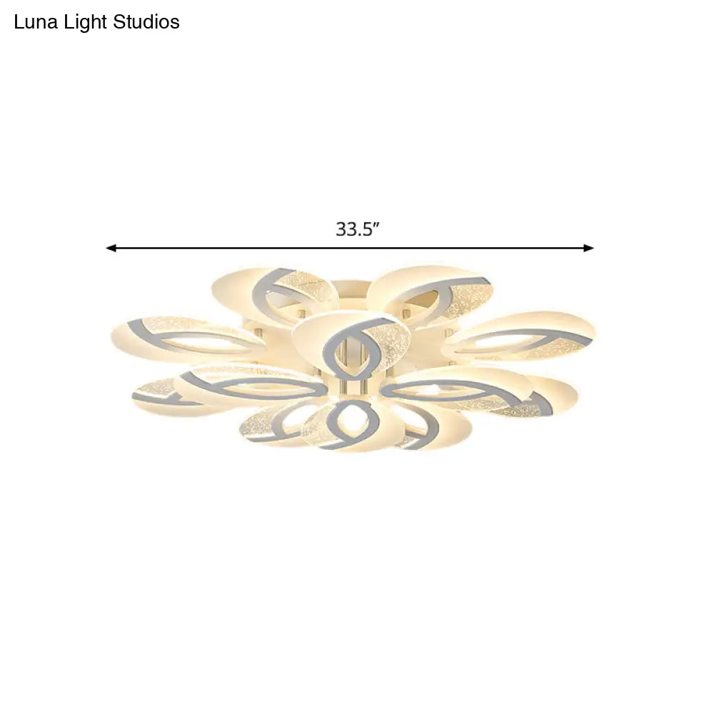 Contemporary Flush Mount Fan Ceiling Light With Adjustable Acrylic Shade In Multiple Tones