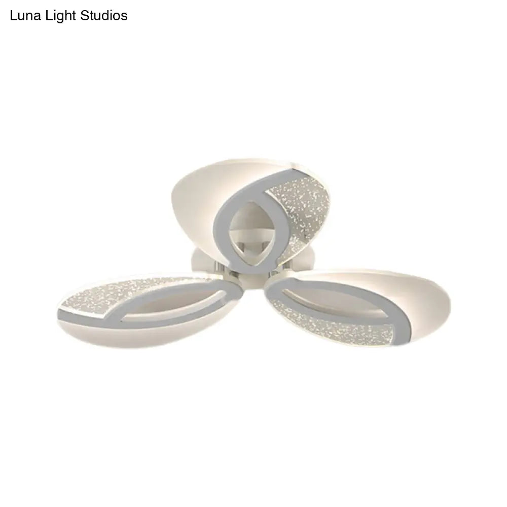 Contemporary Flush Mount Fan Ceiling Light With Adjustable Acrylic Shade In Multiple Tones